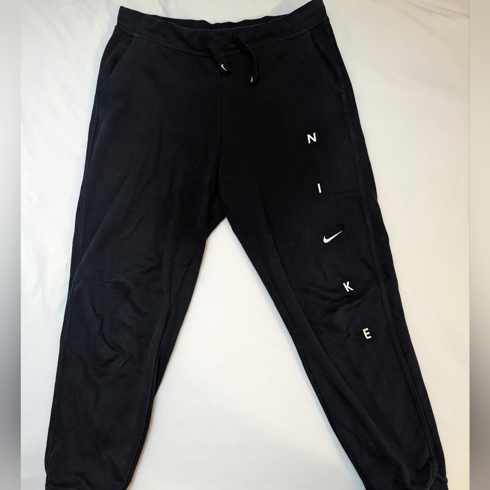 Nike Black Tapered Sweatpants with Elastic Cuffs